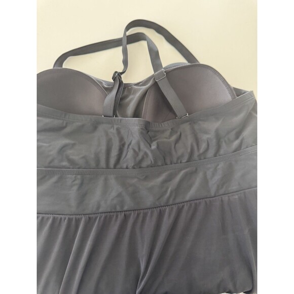 Plus Size Swimdress One Piece Swimsuit Tummy Control black Skirt size 2x 18-20W - Picture 11 of 13